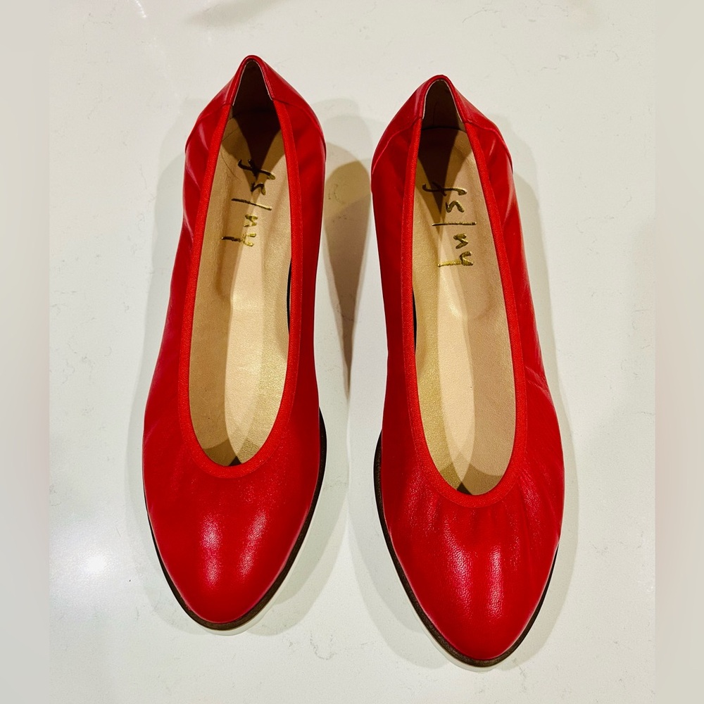 FS/NY French Sole Women Doorway Red Flats US 9.5—WORN ONCE FOR AN HOUR!